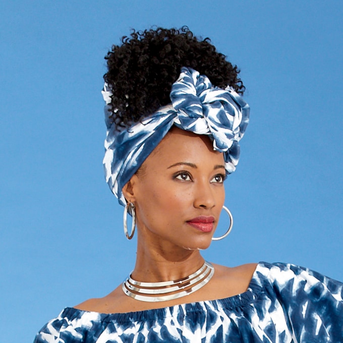 Shibori Headwrap, , large