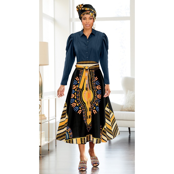 Rwanda Denim Maxi Dress, , large