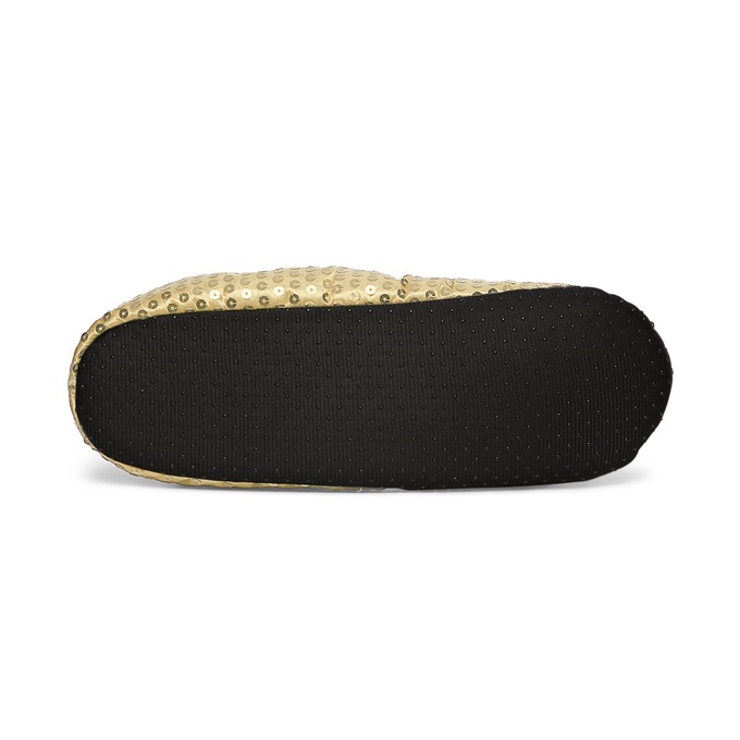 Women's Sequined Footie Slippers, , large