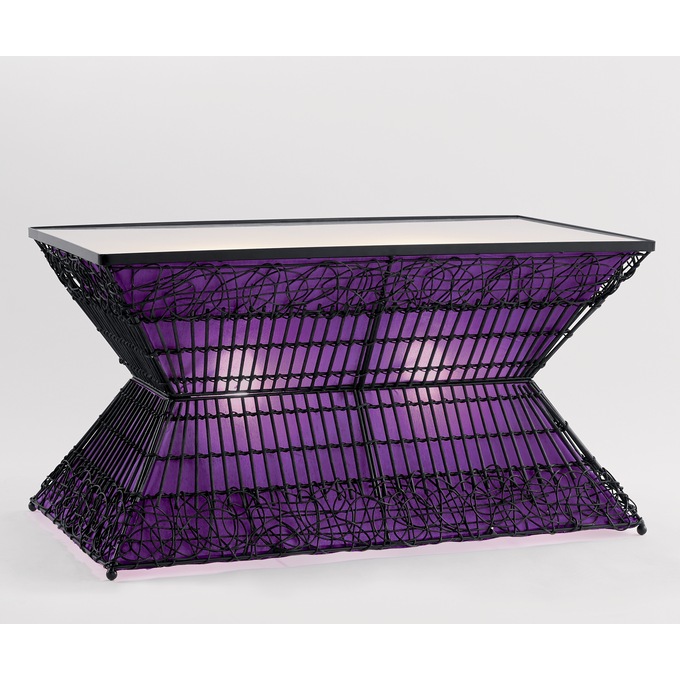 Zain Lighted Rattan Coffee Table, , large