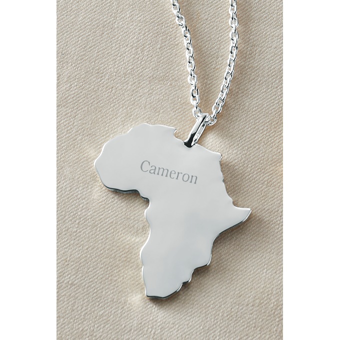 Personalized Unisex Africa Name Pendant Necklace, , large