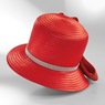 Kelis Women's Church Hat with Oversized Bow and Rhinestone Brooch, Flame Red, large
