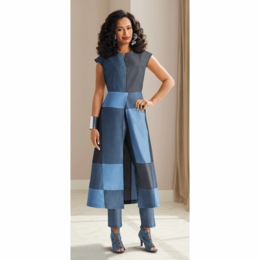 Saska Patchwork Pant Set, , large