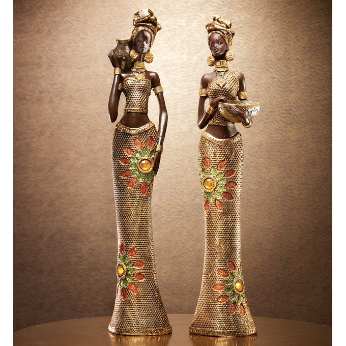 Buy Both African Standing Lady Figurines and Save, , large