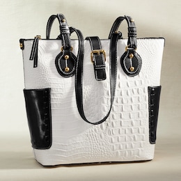 Croco Colorblock Tote, , large