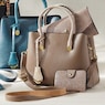 3-Piece Satchel Set with Croco-Embossed Accessories, , large