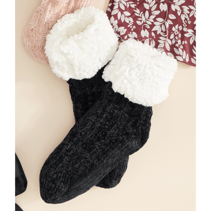 Crazy Soft Chenille Slipper Socks, , large