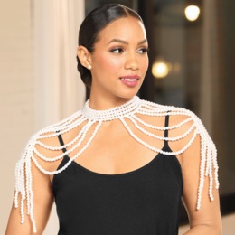 Faux-Pearl Choker &amp; Loop Body Jewelry, , large