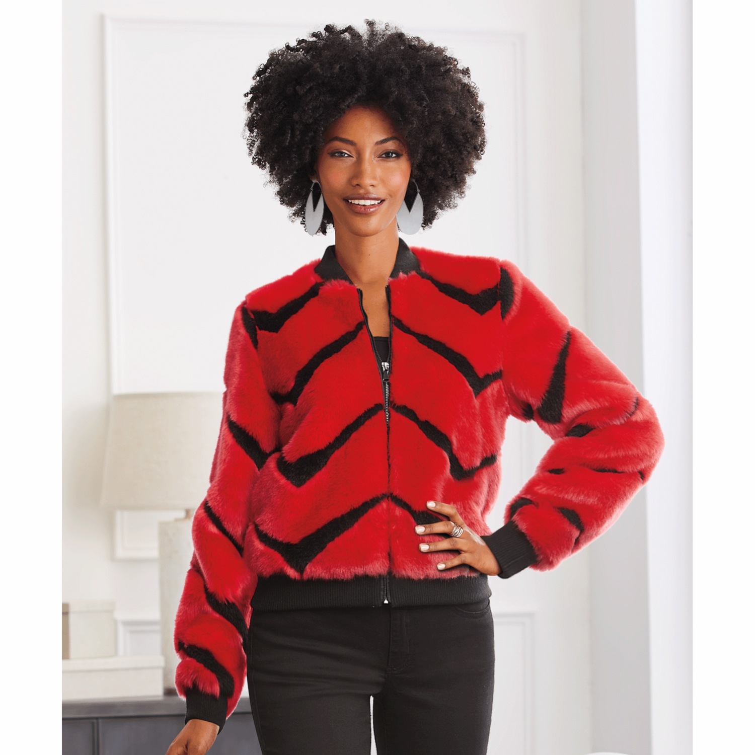 Gianna Faux Fur Bomber Jacket ASHRO