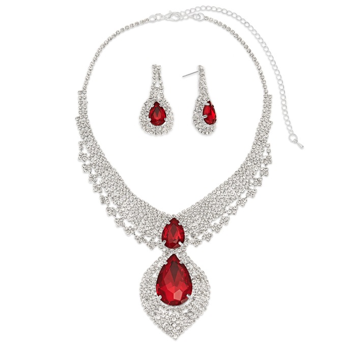 Starla Crystal Necklace & Earring Set, , large