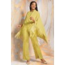 Freya Fringed Pant Outfit with High-Low Cape and Attached Tank, , large