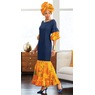 Asia Denim Ankara Dress, , large