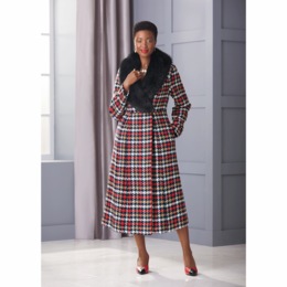 Pippa Plaid Coat, , large