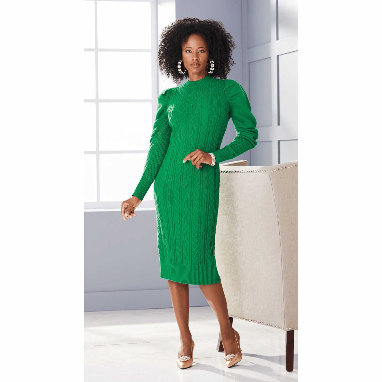 Emerald green sweater dress online