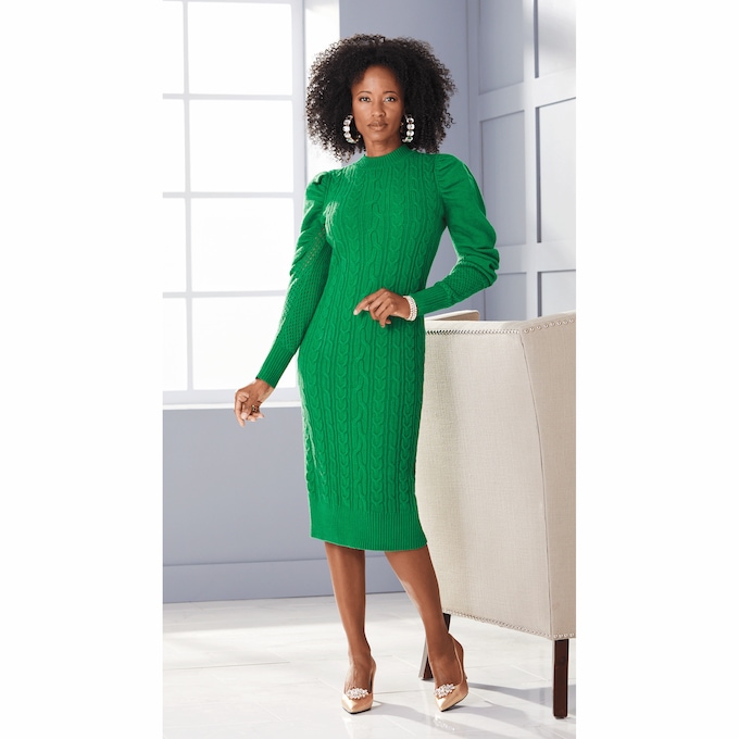 Emerald top sweater dress