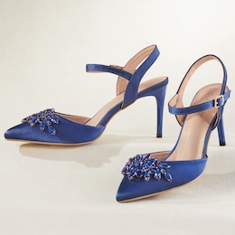 Classique Beaded Ankle-Strap Pump, , large