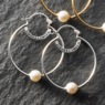 SIS Faux-Pearl Harris Hoops, , large