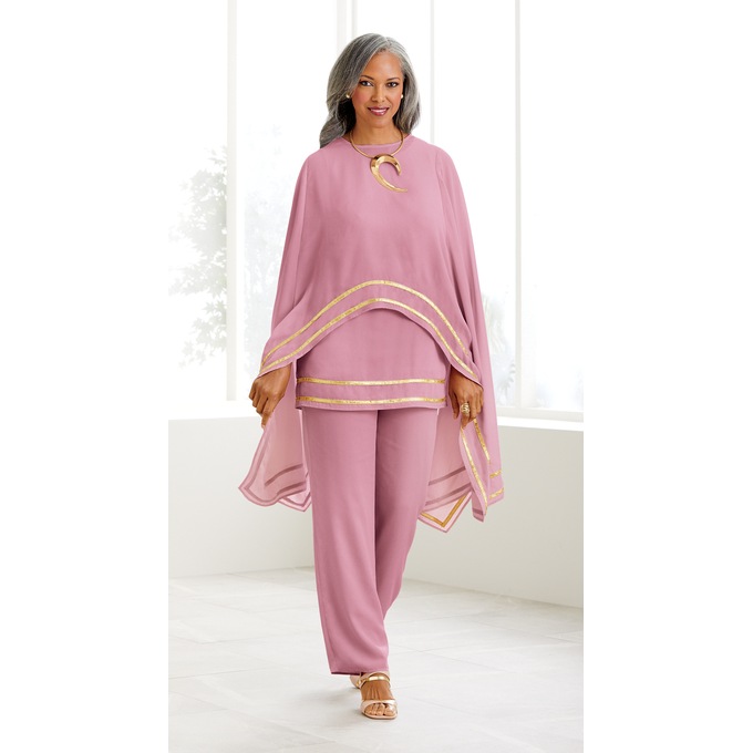 Gold Trim Pant Set, , large