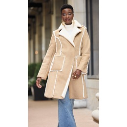 Riley Reversible Faux Fur Shearling Coat, , large