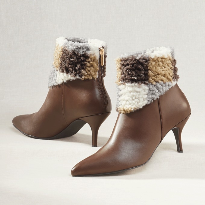 Fur Collar Bootie, , large