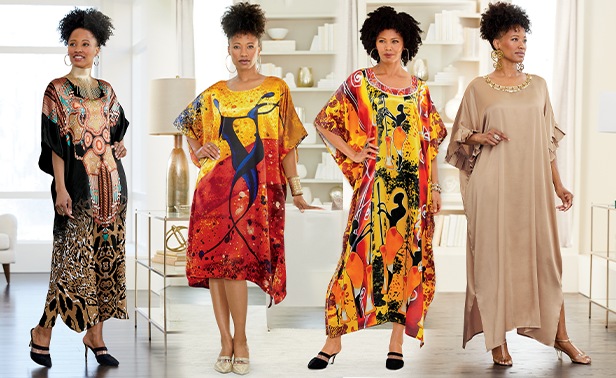 Jabari Long Caftan, Kavita Embellished Caftan, Ayo Short Caftan, Folami Long Caftan